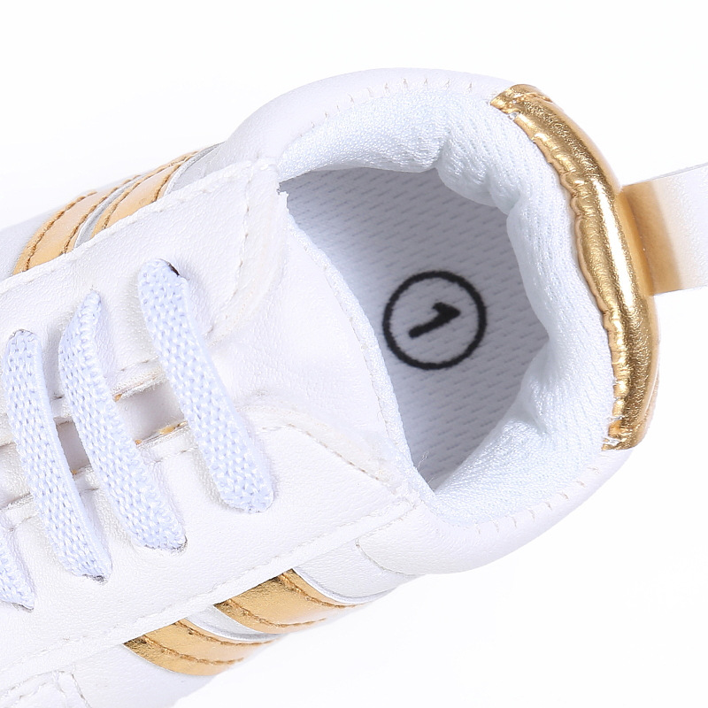 Toddler Baby Girl Shoes 0 to 3 6 9 12 Months Casual Cute Gold White Baby Boy Shoes First Walkers Soft Crib Shoes Infantil
