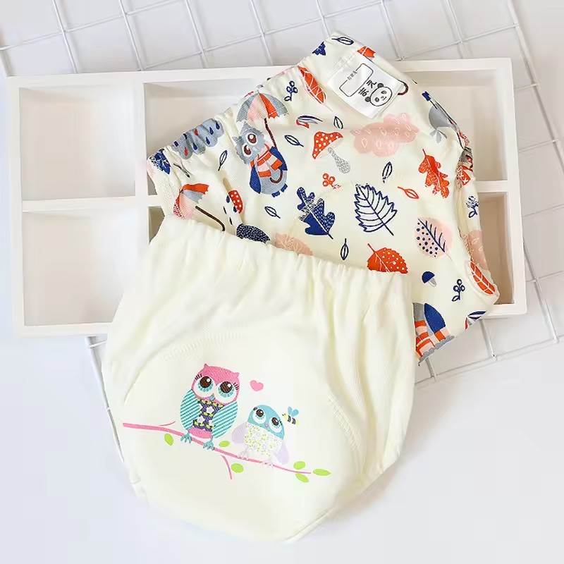 Baby Waterproof Diapers Pee Shorts Underwears Reusable Soft Ecological Cotton Toddler Potty Training Pants For Boys Girls（Note: The link is divided into 4-pack and 2-pack packages）