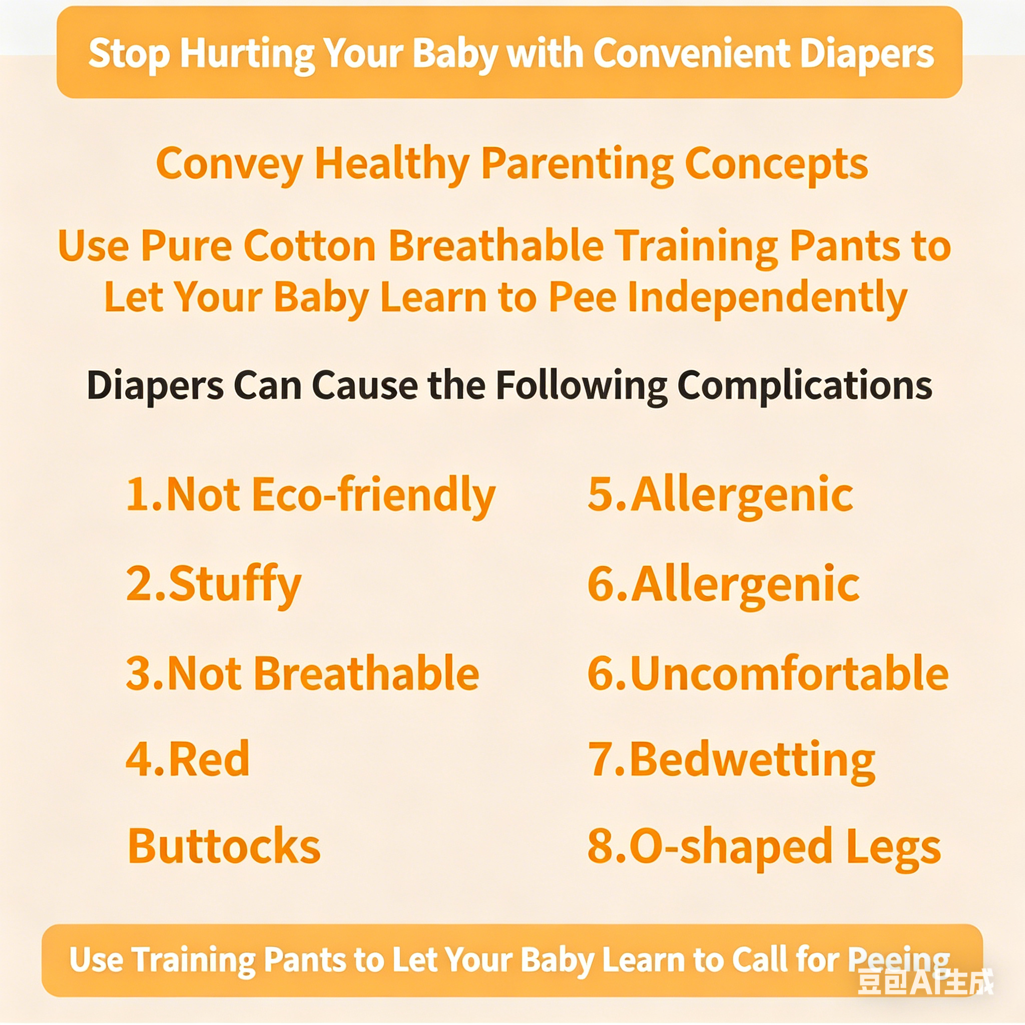 Baby Waterproof Diapers Pee Shorts Underwears Reusable Soft Ecological Cotton Toddler Potty Training Pants For Boys Girls（Note: The link is divided into 4-pack and 2-pack packages）