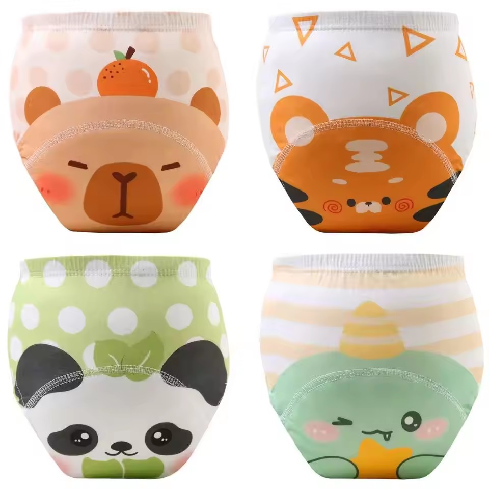 Baby Waterproof Diapers Pee Shorts Underwears Reusable Soft Ecological Cotton Toddler Potty Training Pants For Boys Girls（Note: The link is divided into 4-pack and 2-pack packages）