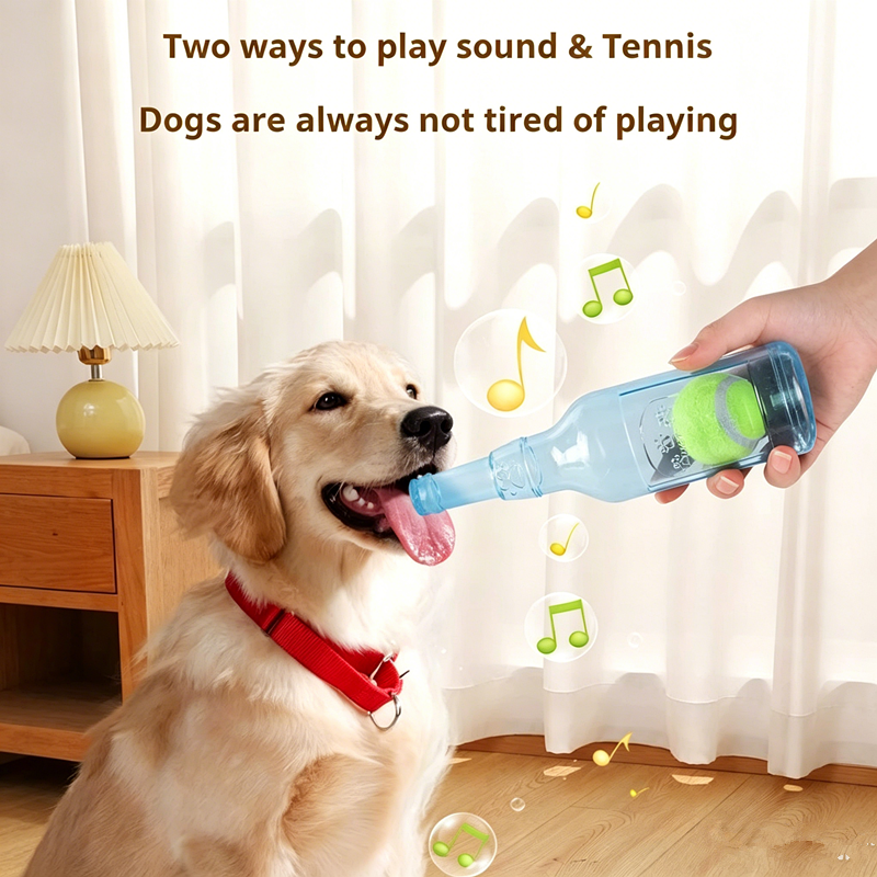 Dog Toy Bottle Sound Chew Ball Pet Toys Interactive Ball For Big Dog Small Dog Pet Training Tennis Bottle Pet Supplies