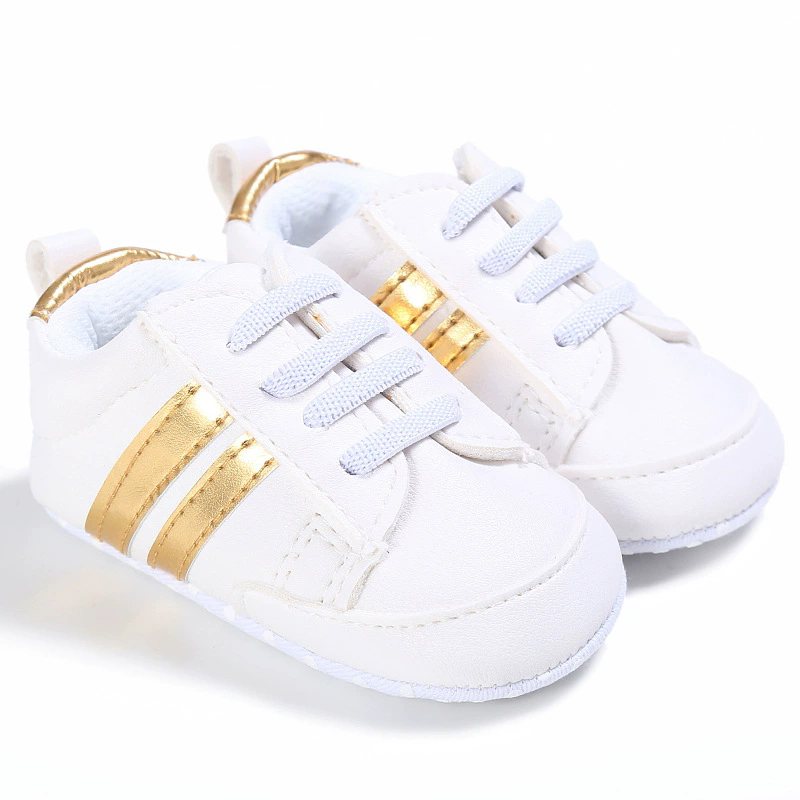 Toddler Baby Girl Shoes 0 to 3 6 9 12 Months Casual Cute Gold White Baby Boy Shoes First Walkers Soft Crib Shoes Infantil