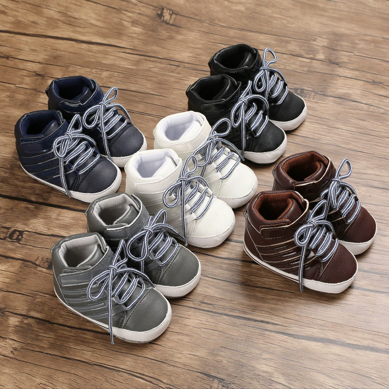 New 0-18M Baby Shoes Boy Newborn Infant Toddler Casual Comfor Cotton Sole Anti-slip PU Leather First Walkers Crawl Crib Shoes