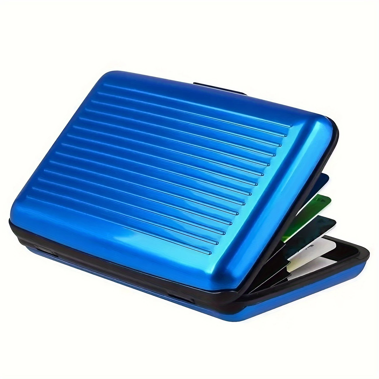 A Single Piece Of RFID Shielded Credit Card Protector, Aluminum Business Card Holder With 6 Slots, Golden ID Card Wallet, Secure C-28
