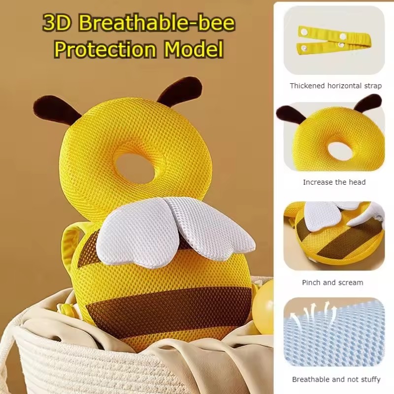 Head Back Protector Baby Protect Pillow Learn Walk Headgear Prevent Injured Safety Pad prevention Fall Cartoon Bee Kids Pillows