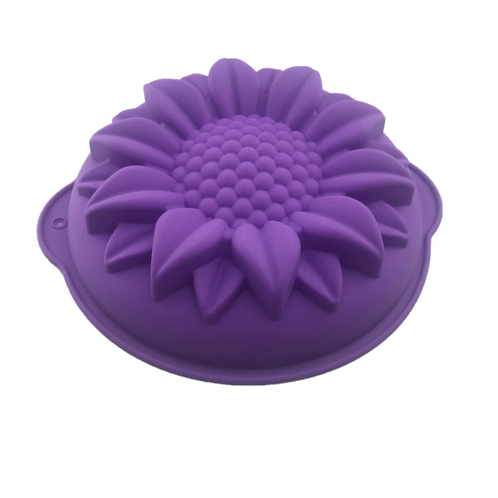 Sunflower Silicone Mold Cake Flower Pan 9.5Inch CakeBakeware Baking Tools Round Bread Loaf Pizza Toast With Anti-scalding Handle