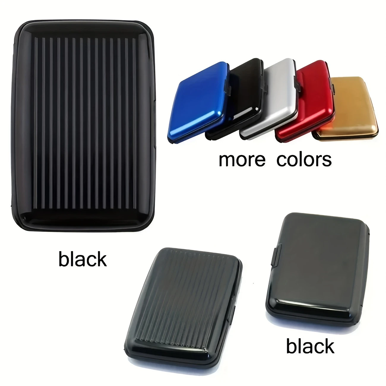A Single Piece Of RFID Shielded Credit Card Protector, Aluminum Business Card Holder With 6 Slots, Golden ID Card Wallet, Secure C-28