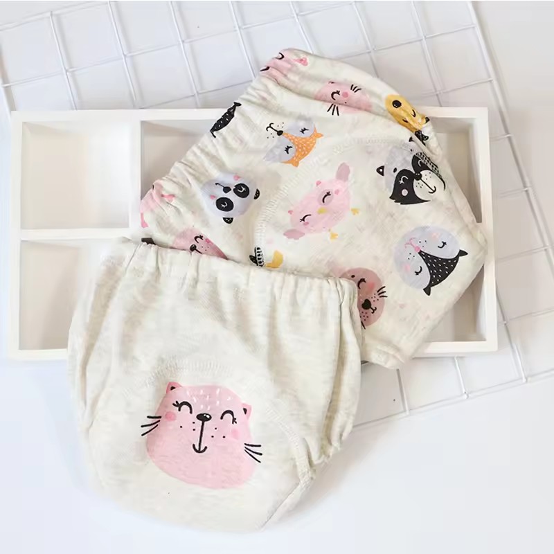 Baby Waterproof Diapers Pee Shorts Underwears Reusable Soft Ecological Cotton Toddler Potty Training Pants For Boys Girls（Note: The link is divided into 4-pack and 2-pack packages）