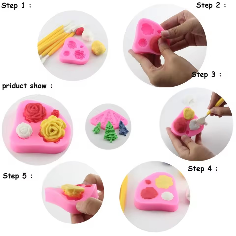 3D Silicone Baby Fondant Mold For Cake Decorating