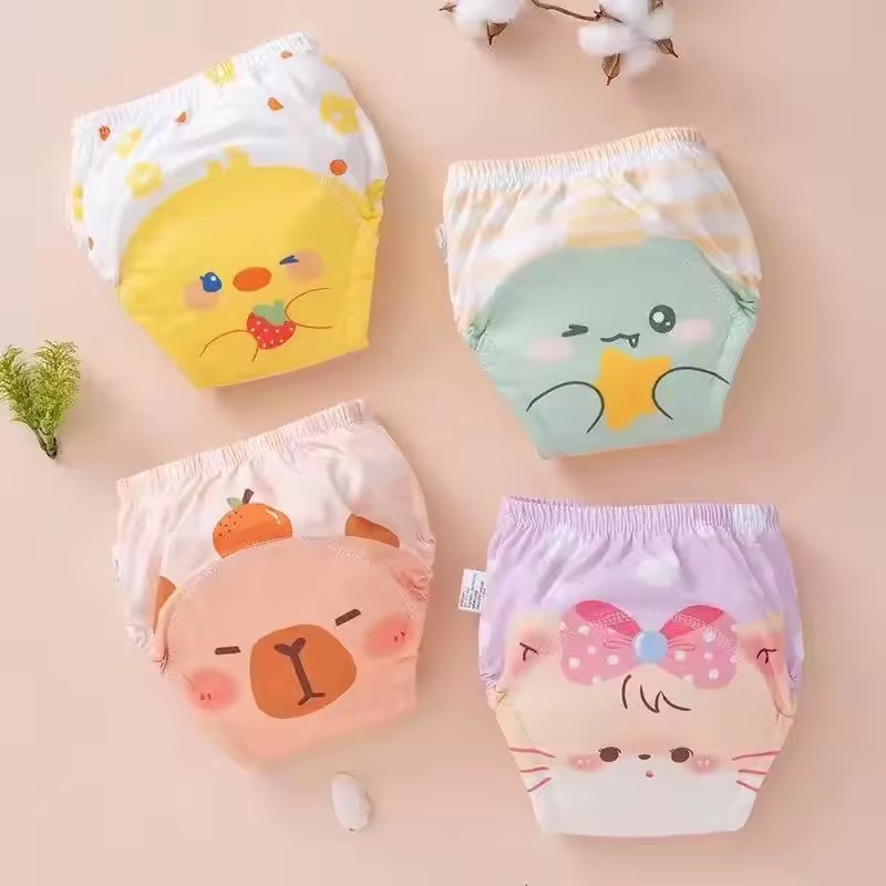 Baby Waterproof Diapers Pee Shorts Underwears Reusable Soft Ecological Cotton Toddler Potty Training Pants For Boys Girls（Note: The link is divided into 4-pack and 2-pack packages）