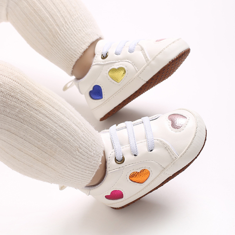 2026 Newborn Baby Shoes Boy Girl Classical Sport Soft Sole PU Multi-Color First Walker Casual Sneakers White Baptism Shoes