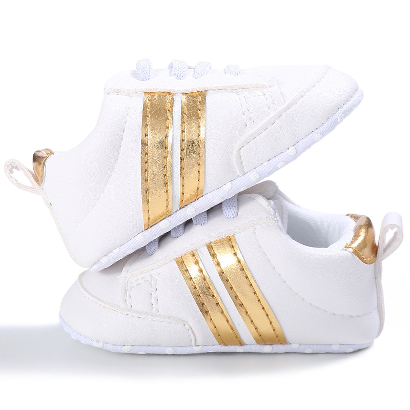 Toddler Baby Girl Shoes 0 to 3 6 9 12 Months Casual Cute Gold White Baby Boy Shoes First Walkers Soft Crib Shoes Infantil