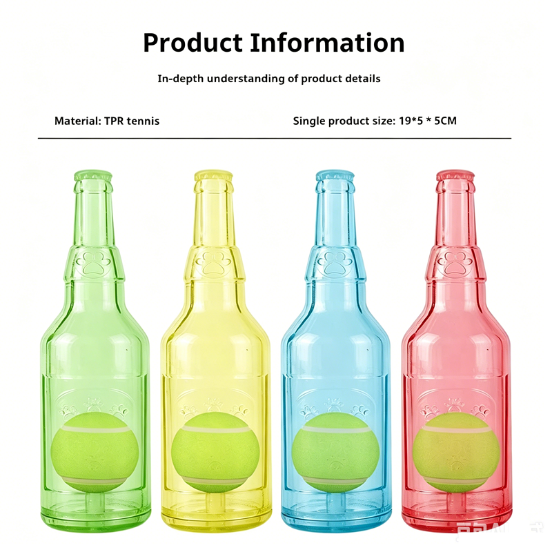 Dog Toy Bottle Sound Chew Ball Pet Toys Interactive Ball For Big Dog Small Dog Pet Training Tennis Bottle Pet Supplies