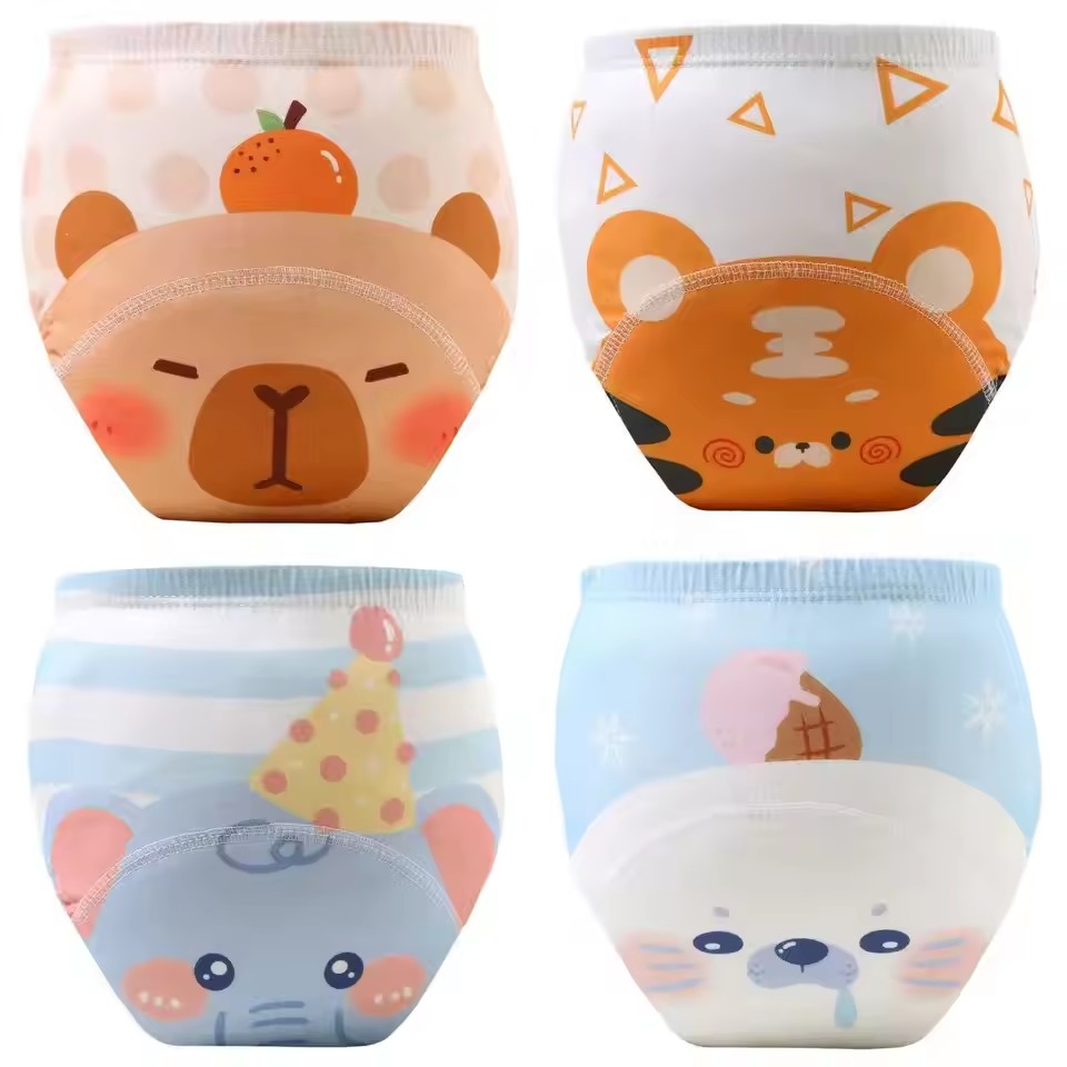 Baby Waterproof Diapers Pee Shorts Underwears Reusable Soft Ecological Cotton Toddler Potty Training Pants For Boys Girls（Note: The link is divided into 4-pack and 2-pack packages）