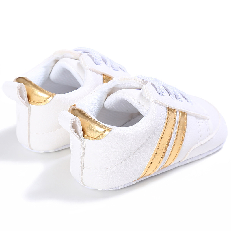 Toddler Baby Girl Shoes 0 to 3 6 9 12 Months Casual Cute Gold White Baby Boy Shoes First Walkers Soft Crib Shoes Infantil