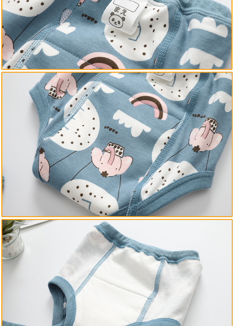Baby Waterproof Diapers Pee Shorts Underwears Reusable Soft Ecological Cotton Toddler Potty Training Pants For Boys Girls（Note: The link is divided into 4-pack and 2-pack packages）