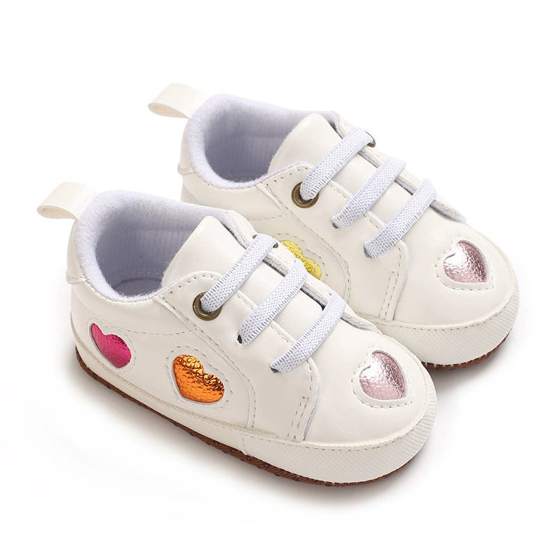 2026 Newborn Baby Shoes Boy Girl Classical Sport Soft Sole PU Multi-Color First Walker Casual Sneakers White Baptism Shoes