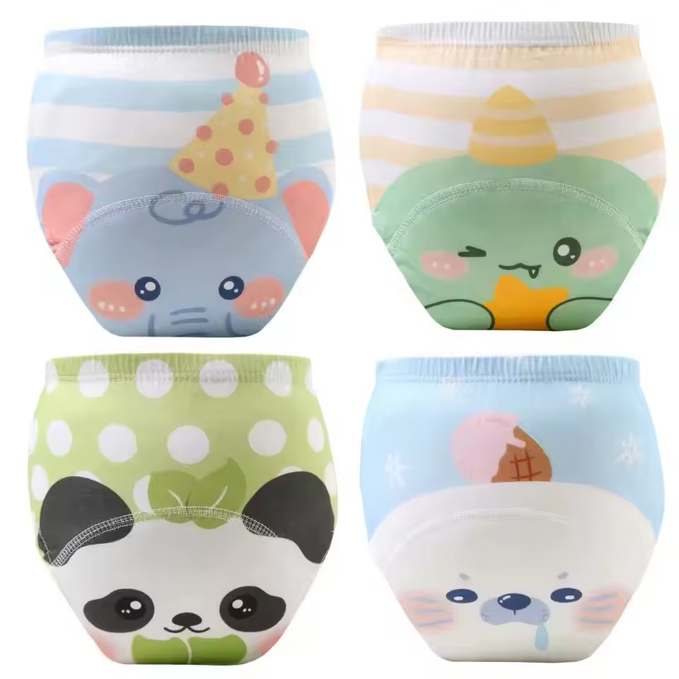Baby Waterproof Diapers Pee Shorts Underwears Reusable Soft Ecological Cotton Toddler Potty Training Pants For Boys Girls（Note: The link is divided into 4-pack and 2-pack packages）