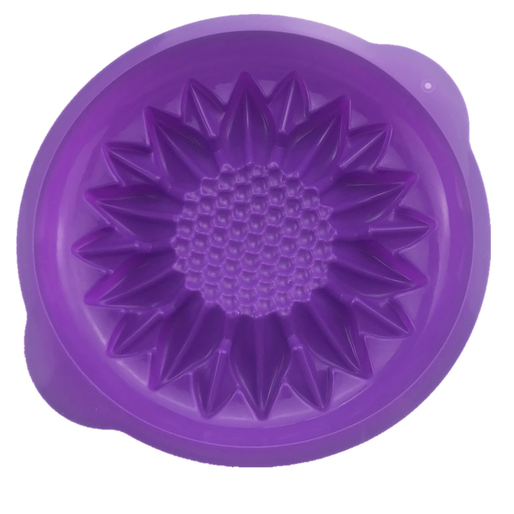 Sunflower Silicone Mold Cake Flower Pan 9.5Inch CakeBakeware Baking Tools Round Bread Loaf Pizza Toast With Anti-scalding Handle