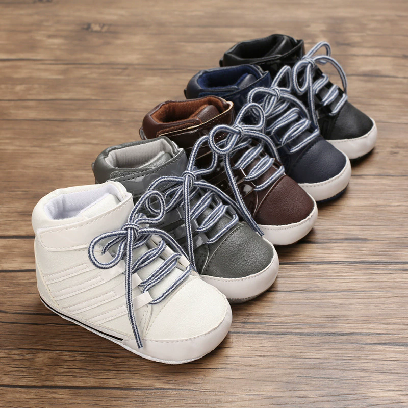 New 0-18M Baby Shoes Boy Newborn Infant Toddler Casual Comfor Cotton Sole Anti-slip PU Leather First Walkers Crawl Crib Shoes