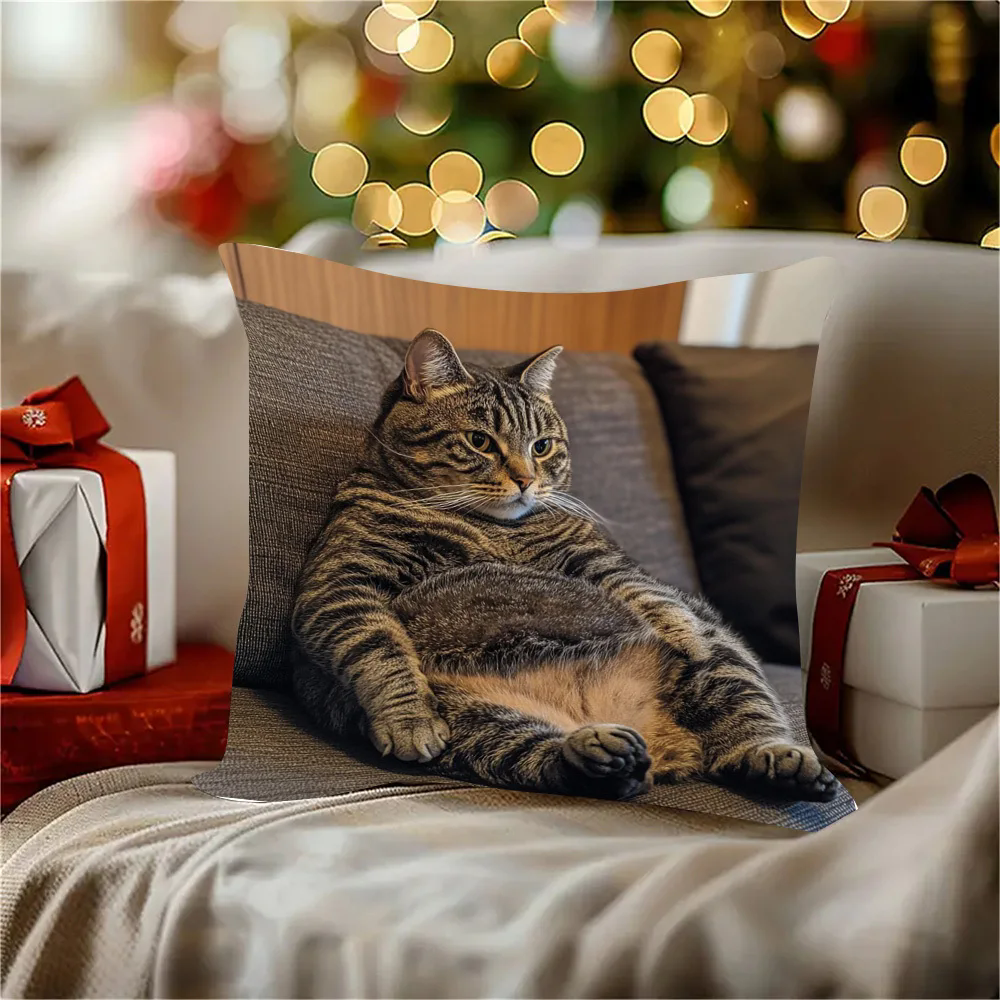 1PC   Sofa Cat Pillow Cover, Single-Sided Print for Easter, No Pillow Insert, Perfect for Any Living Room,Sofa Decor Style