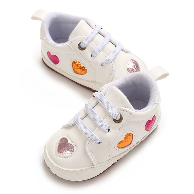2026 Newborn Baby Shoes Boy Girl Classical Sport Soft Sole PU Multi-Color First Walker Casual Sneakers White Baptism Shoes