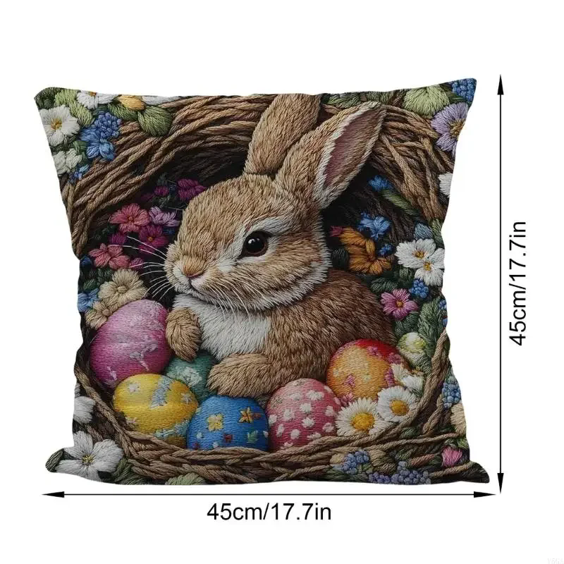 VIKAMA Embroidered Patchwork Cute Pet Blanket for Living Room Sofa Cushion Cover, Children's Room Pillow Cover, Home Decoration
