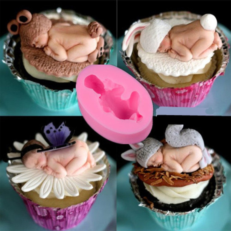 3D Silicone Baby Fondant Mold For Cake Decorating