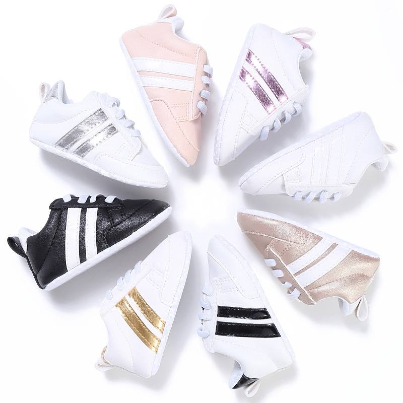 Toddler Baby Girl Shoes 0 to 3 6 9 12 Months Casual Cute Gold White Baby Boy Shoes First Walkers Soft Crib Shoes Infantil