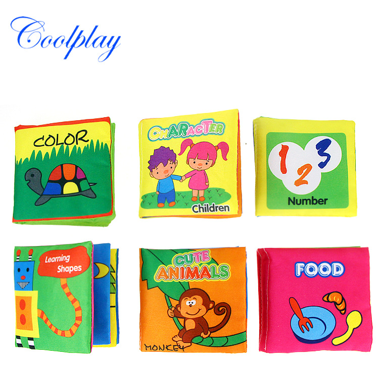 Baby Cloth Book Toy Teether Infant Learning Education Animal Rattle Mobile Toys for Newborn Livros Infantis Mordedores Para Bebe F4--18