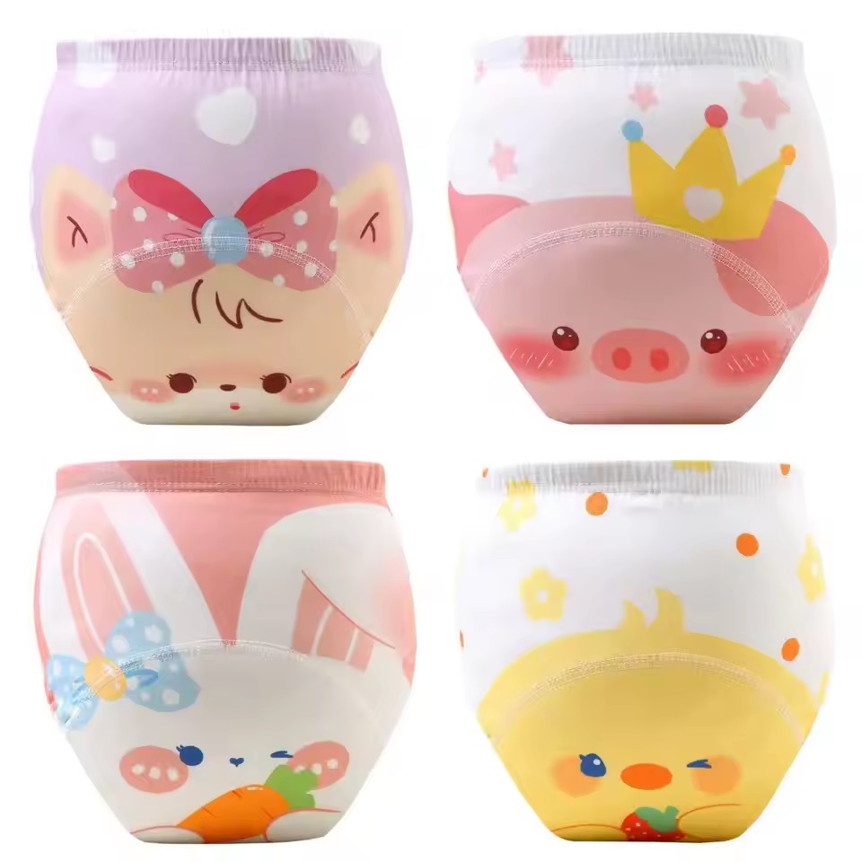 Baby Waterproof Diapers Pee Shorts Underwears Reusable Soft Ecological Cotton Toddler Potty Training Pants For Boys Girls（Note: The link is divided into 4-pack and 2-pack packages）