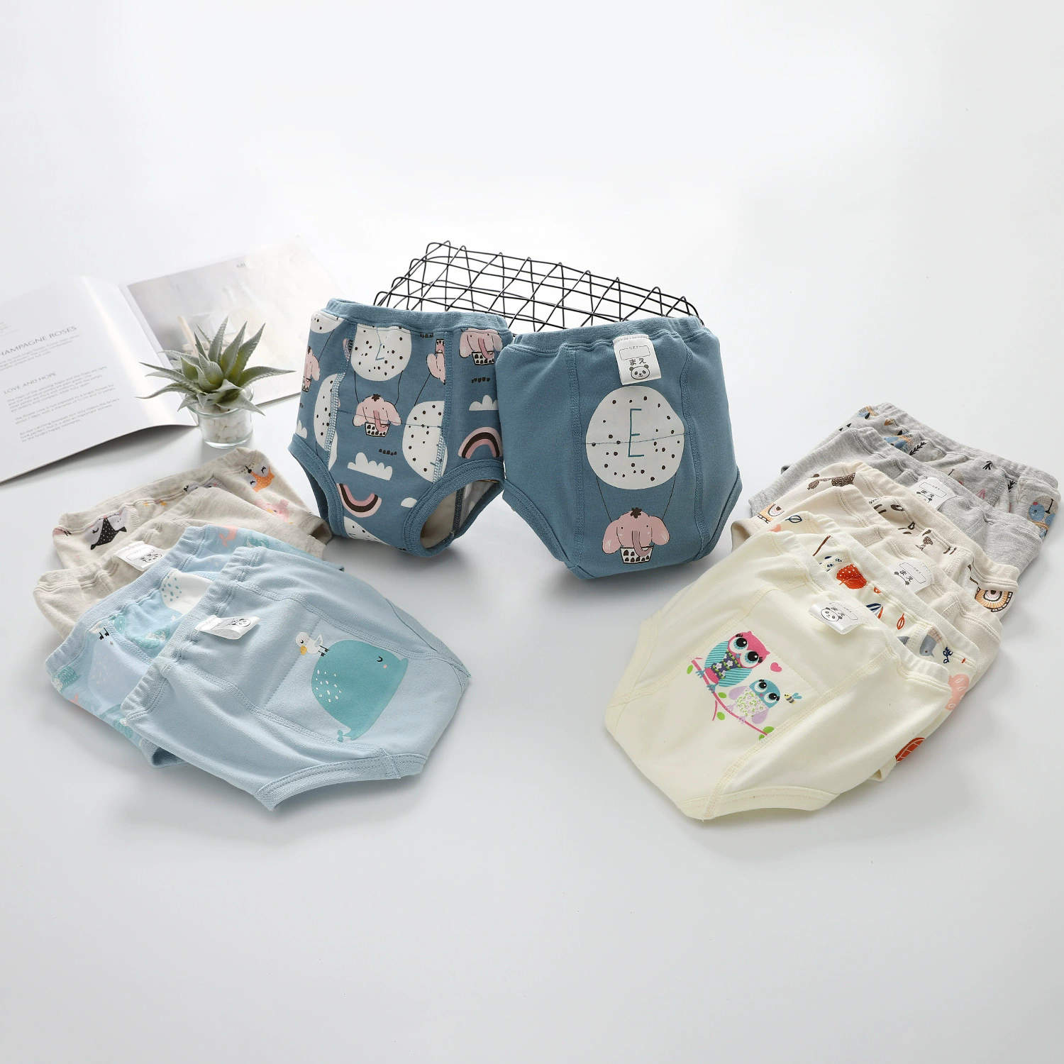 Baby Waterproof Diapers Pee Shorts Underwears Reusable Soft Ecological Cotton Toddler Potty Training Pants For Boys Girls（Note: The link is divided into 4-pack and 2-pack packages）