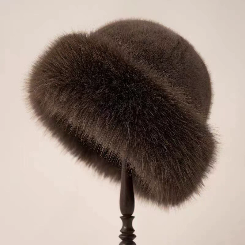 New Fluffy Fur Bucket Hat For Women Plush Fisherman Hat Warm Women's Winter Hat Thicken Cold Snowy Day Panama Cap Chrismas Gifts