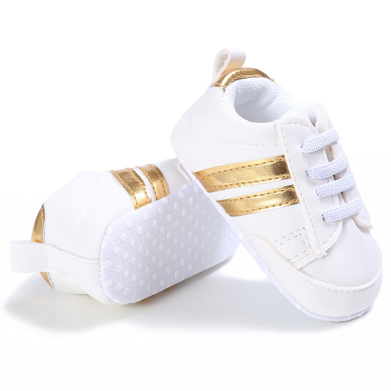 Toddler Baby Girl Shoes 0 to 3 6 9 12 Months Casual Cute Gold White Baby Boy Shoes First Walkers Soft Crib Shoes Infantil