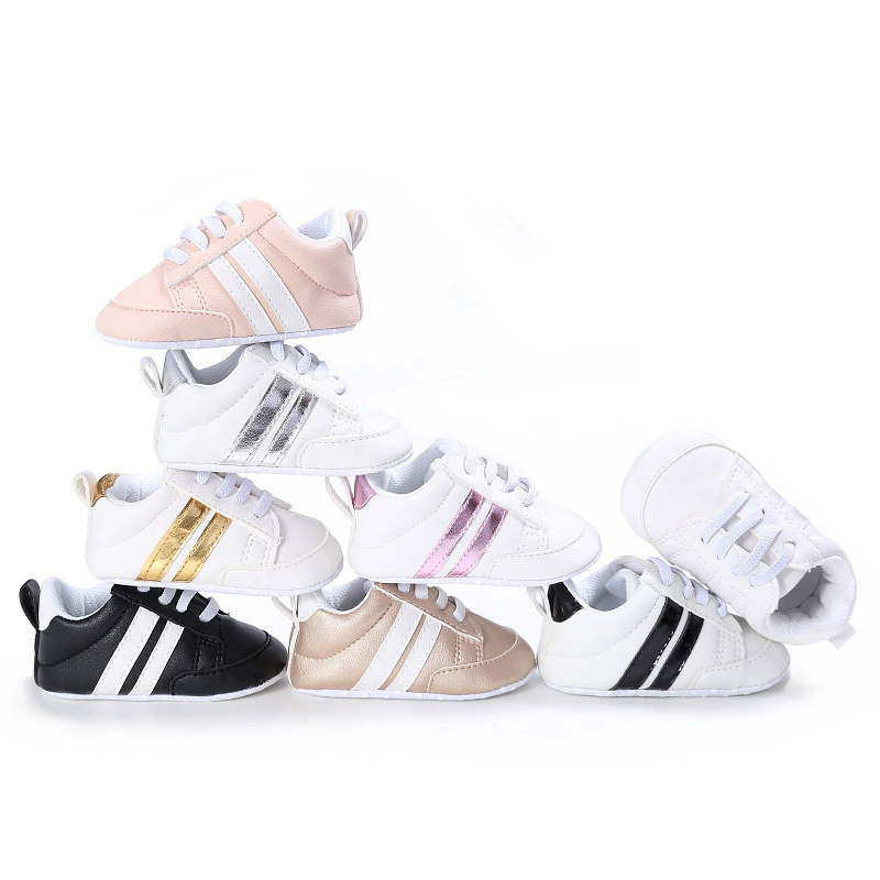 Toddler Baby Girl Shoes 0 to 3 6 9 12 Months Casual Cute Gold White Baby Boy Shoes First Walkers Soft Crib Shoes Infantil