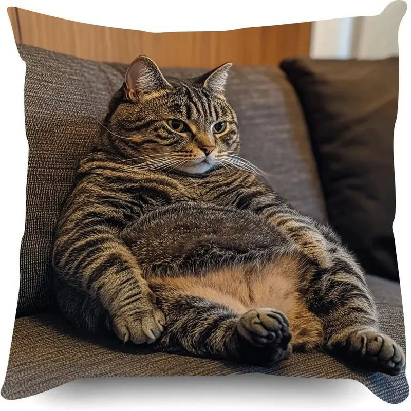 1PC   Sofa Cat Pillow Cover, Single-Sided Print for Easter, No Pillow Insert, Perfect for Any Living Room,Sofa Decor Style