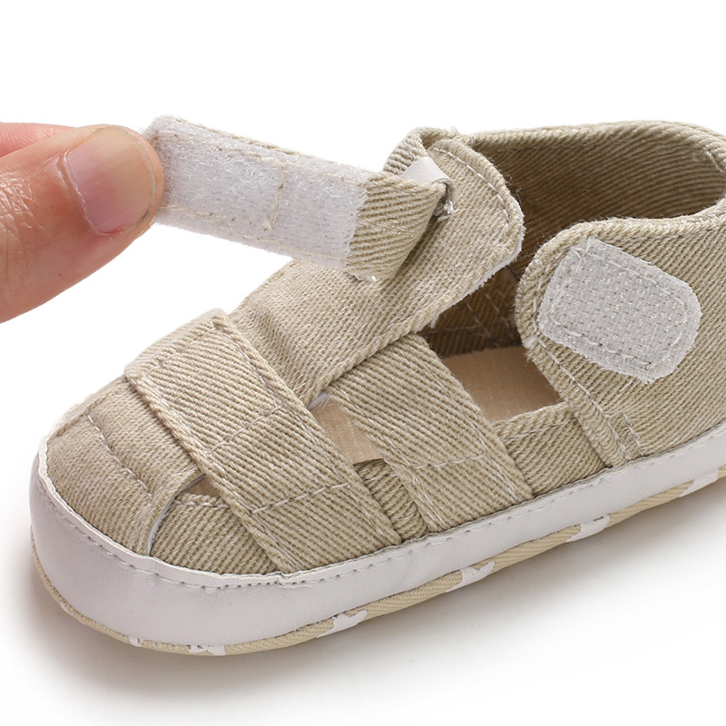 Newborn Boys And Girls Baby Shoes Fashion Canvas Soft Soles First Walking Shoes Breathable Sandals Popular Summer Beach Shoes