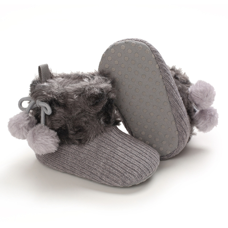 Shoes for 0-1 year old babies, comfortable and soft shoes for female babies, warm baby boots for winter
