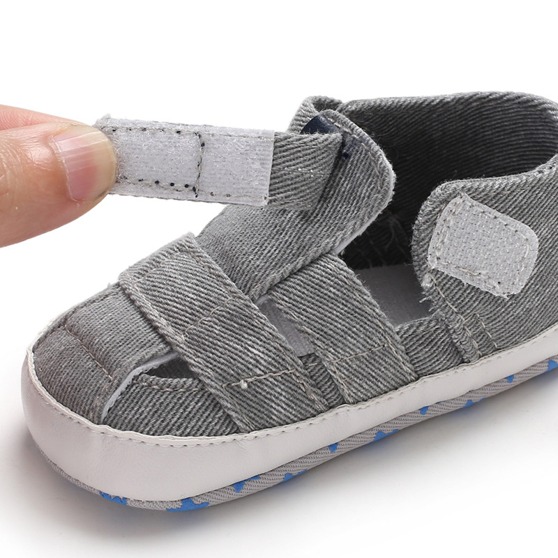 Newborn Boys And Girls Baby Shoes Fashion Canvas Soft Soles First Walking Shoes Breathable Sandals Popular Summer Beach Shoes