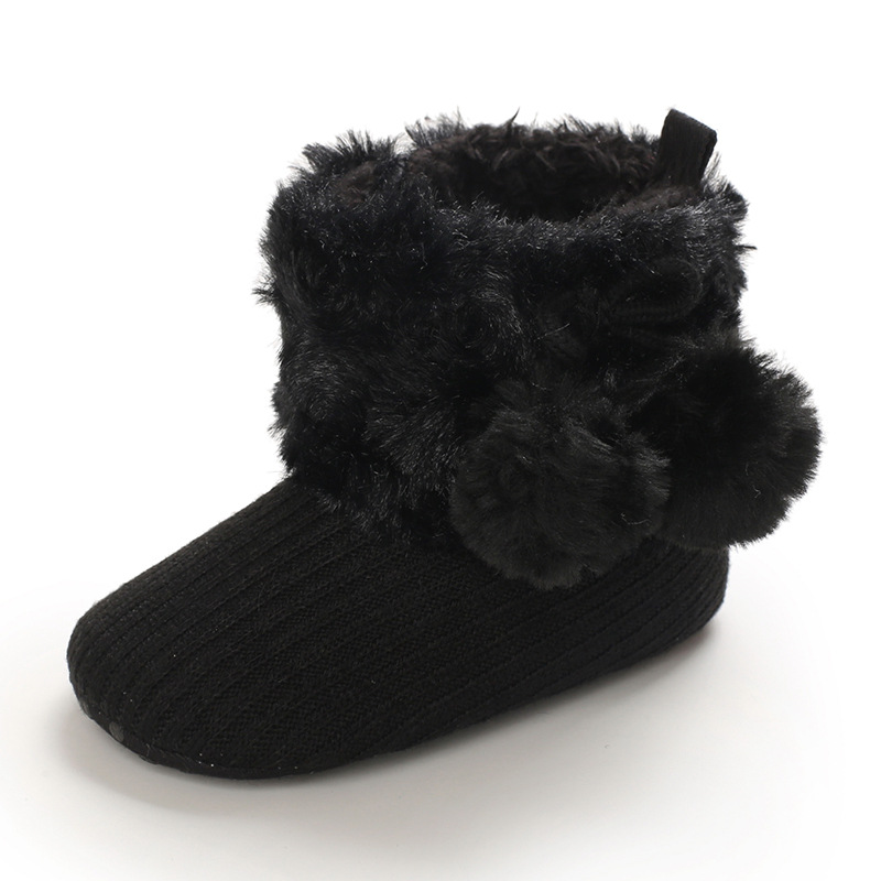 Shoes for 0-1 year old babies, comfortable and soft shoes for female babies, warm baby boots for winter