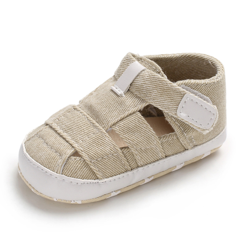 Newborn Boys And Girls Baby Shoes Fashion Canvas Soft Soles First Walking Shoes Breathable Sandals Popular Summer Beach Shoes