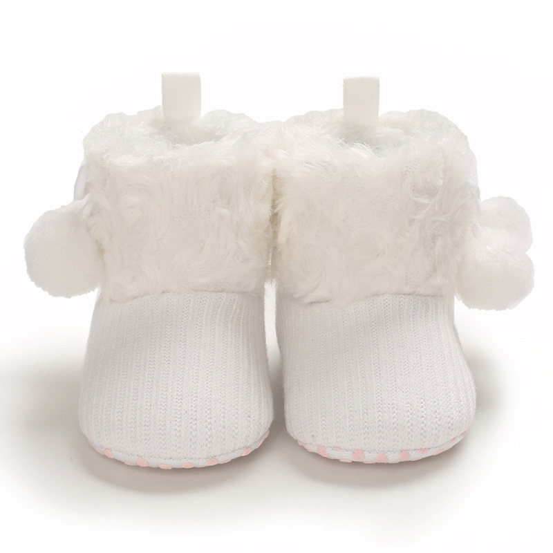 Shoes for 0-1 year old babies, comfortable and soft shoes for female babies, warm baby boots for winter