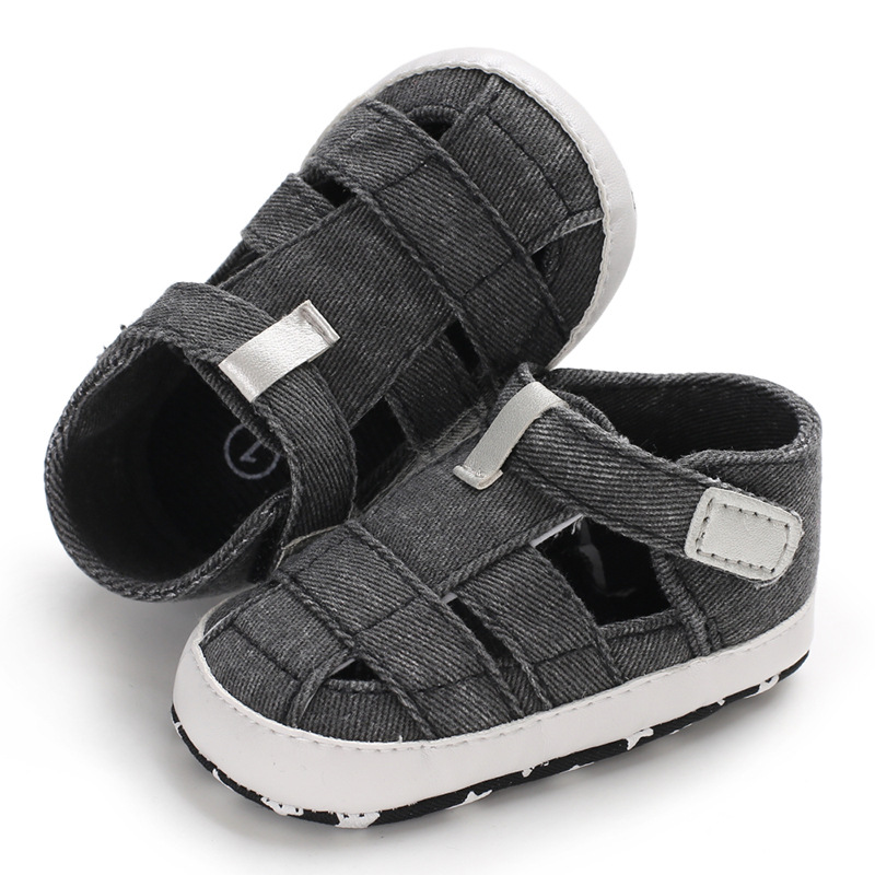 Newborn Boys And Girls Baby Shoes Fashion Canvas Soft Soles First Walking Shoes Breathable Sandals Popular Summer Beach Shoes