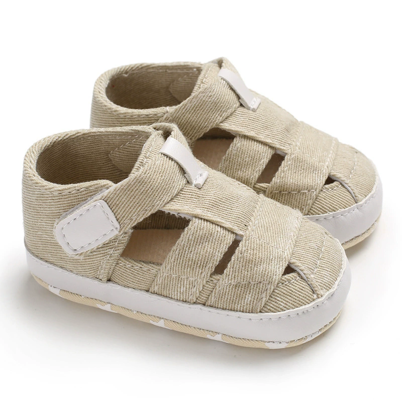Newborn Boys And Girls Baby Shoes Fashion Canvas Soft Soles First Walking Shoes Breathable Sandals Popular Summer Beach Shoes