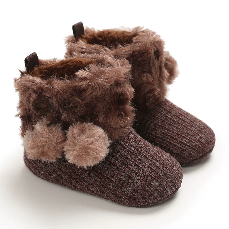 Shoes for 0-1 year old babies, comfortable and soft shoes for female babies, warm baby boots for winter