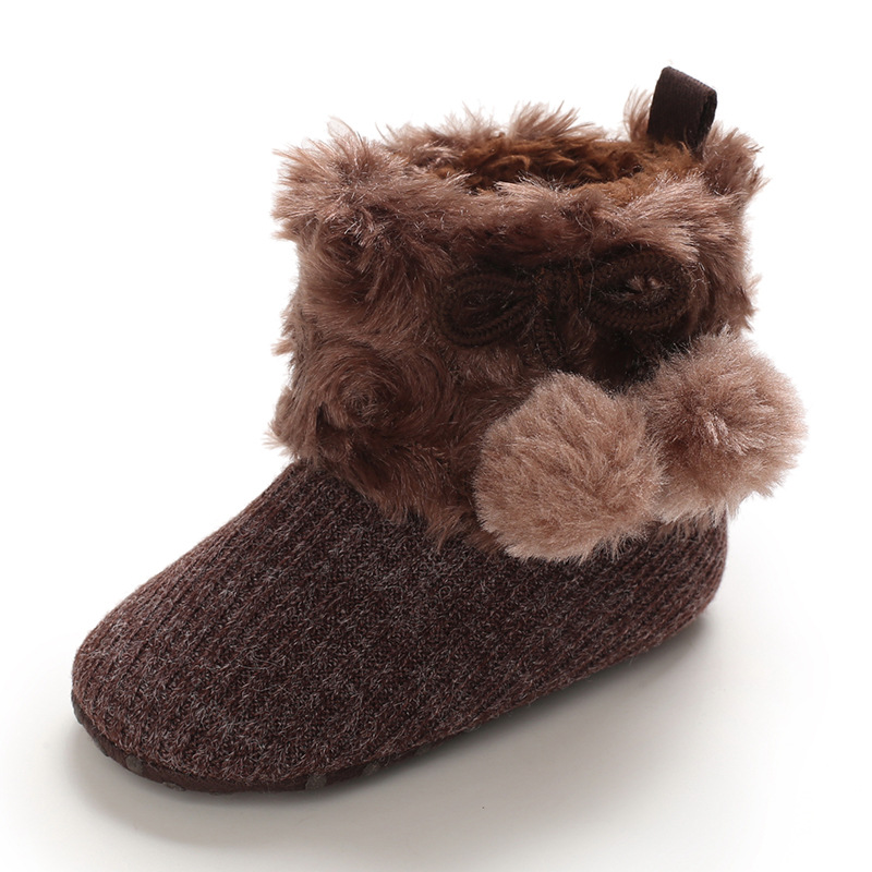 Shoes for 0-1 year old babies, comfortable and soft shoes for female babies, warm baby boots for winter