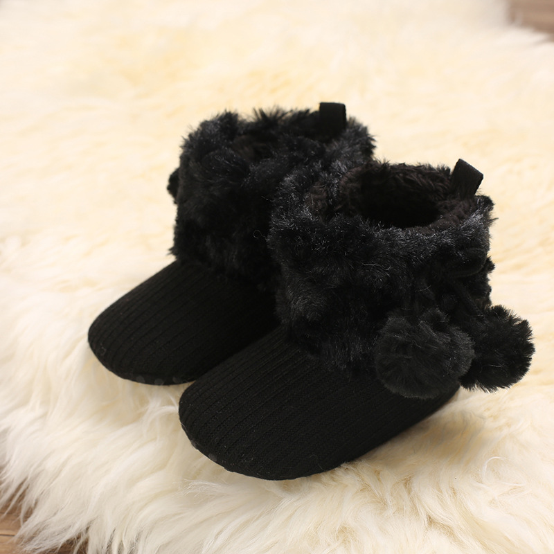 Shoes for 0-1 year old babies, comfortable and soft shoes for female babies, warm baby boots for winter