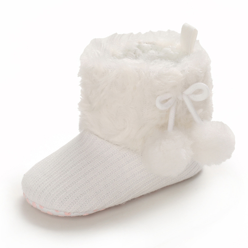 Shoes for 0-1 year old babies, comfortable and soft shoes for female babies, warm baby boots for winter