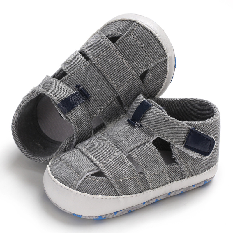 Newborn Boys And Girls Baby Shoes Fashion Canvas Soft Soles First Walking Shoes Breathable Sandals Popular Summer Beach Shoes