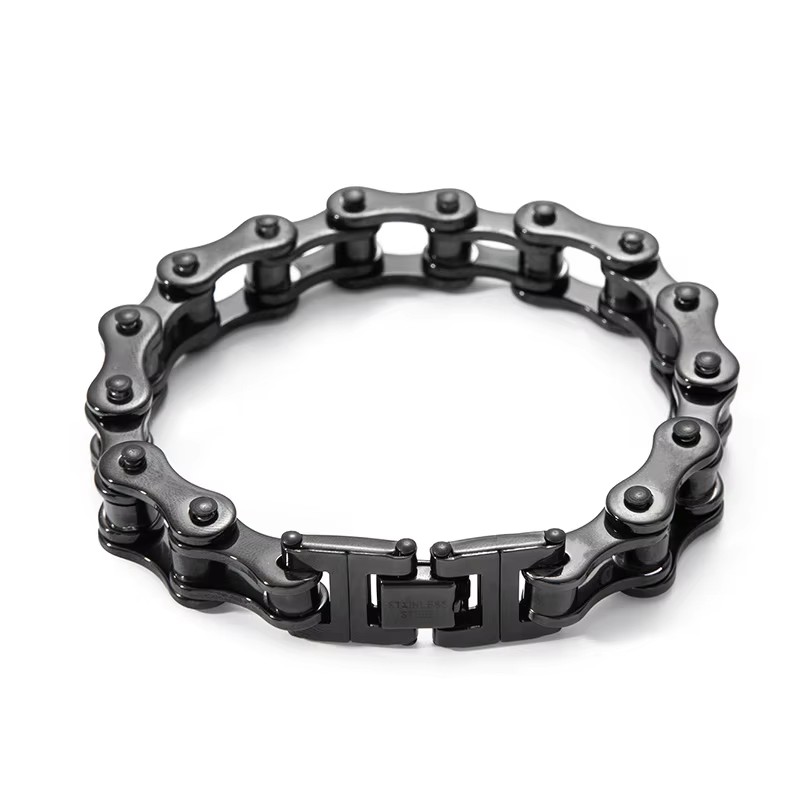 1Pcs Men's Stainless Steel Bracelet Creative Imitation Bicycle Chain Bracelet Trendy Punk Style Daily Wear Accessories A-2226